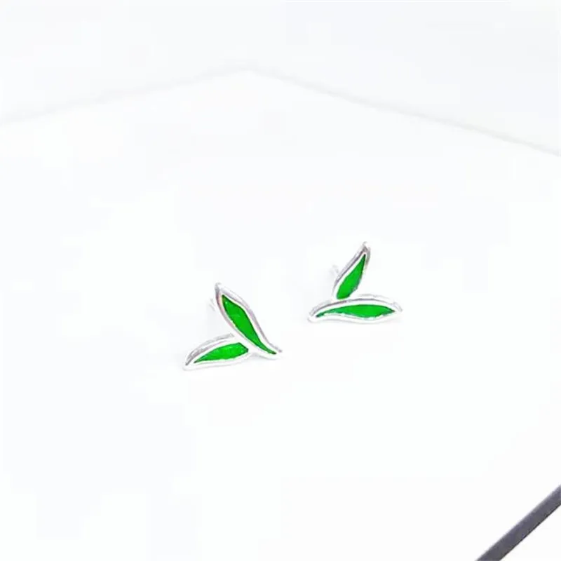 Новые модные ювелирные изделия простой лист креативное серебро 925 пробы не
