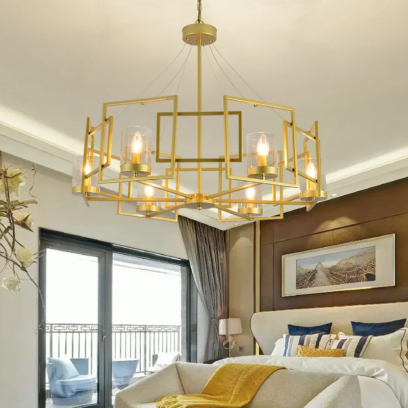 Современный светодиодный двойной спираль Золотая люстра освещение для фойе