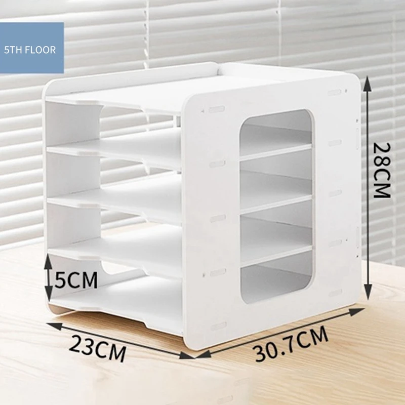 5-уровневый Настольный стеллаж для хранения файлов A4 многоуровневый данных шкаф