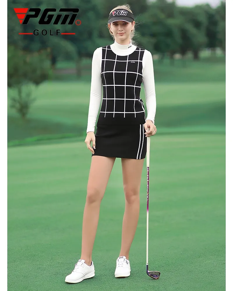 

Осень-зима 2020, Женская куртка без рукавов PGM, одежда для гольфа, Женский мягкий теплый и устойчивый к холоду свитер, клетчатый жилет