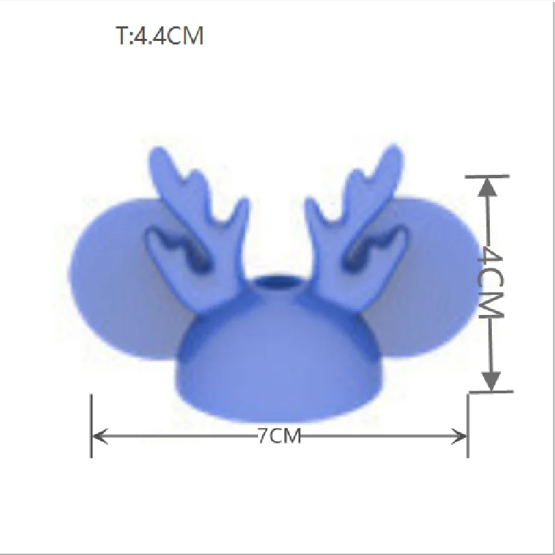 

LOVE'N OEM new Christmas LV153T Mouse with Elk ears straw topper Silicone mold for diy Tumbler decoration resin art
