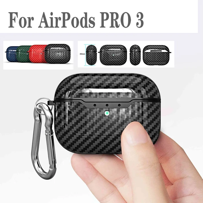 Чехол fundas для AirPods, чехол для Air Pods Pro 3, чехол для наушников, роскошный чехол из углеродного волокна/кожи личи, силиконовый чехол для Air Pods 1/2, чехол