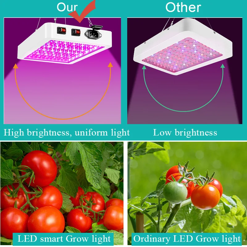 Светодиодный Grow светильник полный спектр 2835 чипы Фито лампа для выращивания