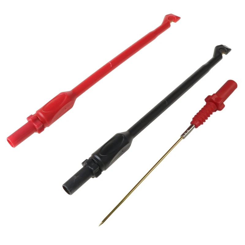 

2 Automotive Test Lead Kit Power Probe Clip Hook 4mm Banana Tool Puncture Wire Multimeter Test Stick A0NE