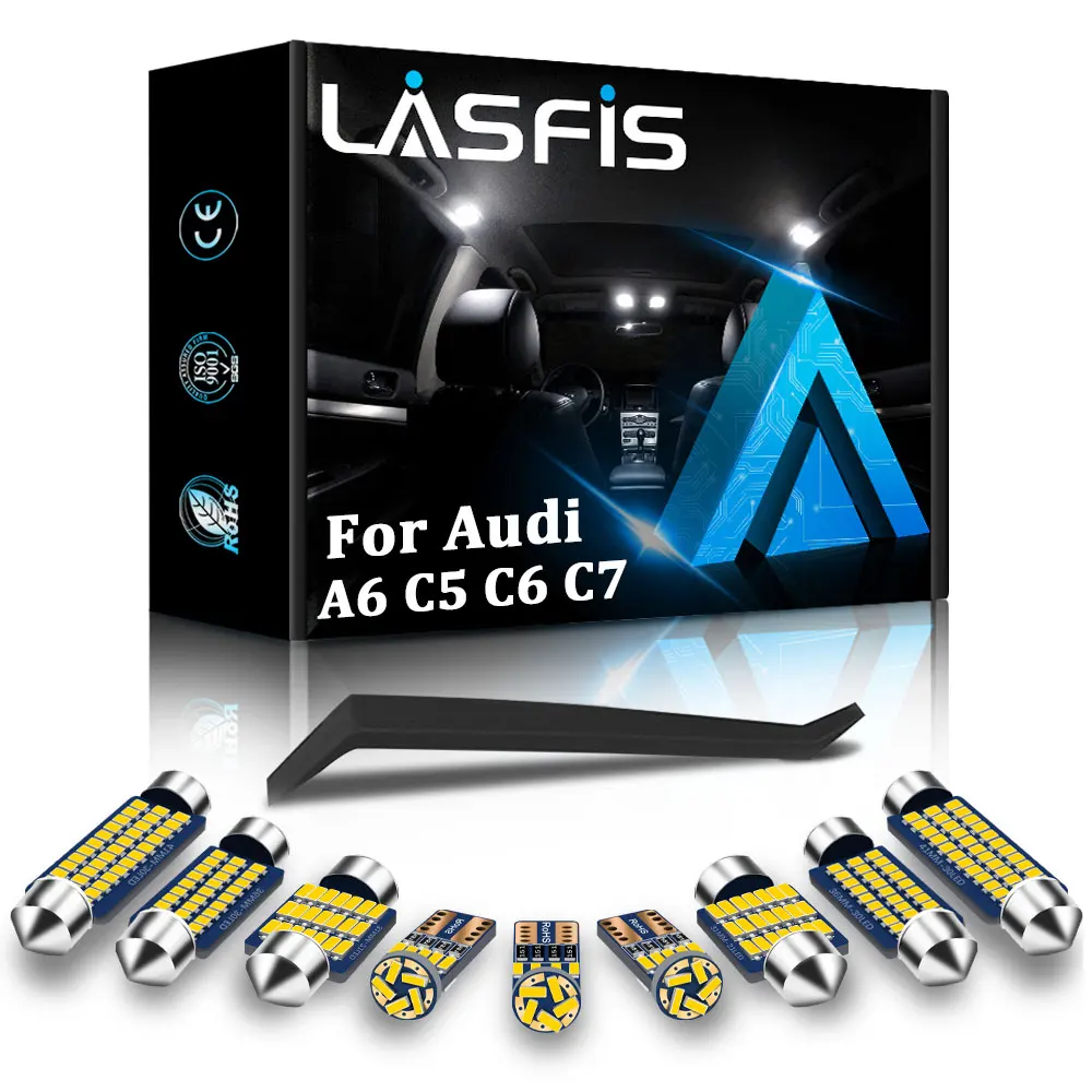 

LASFIS Canbus For Audi A6 S6 RS6 C5 C6 C7 4B 4F 4G Quattro Sedan Avant Car LED Interior Map Dome Trunk Light Kit No Error