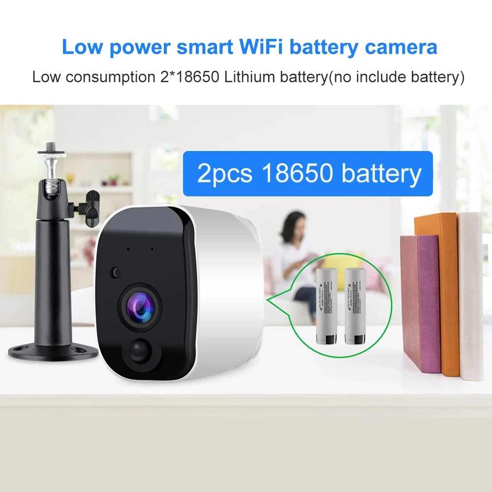 Уличная IP камера 1080p HD батарея WiFi Беспроводная наблюдения 2.0мп Домашняя
