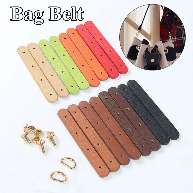 

DBuckle Rivets Belt Bag Strap Lychee Pattern Handmade Leather Buckle With Connection Accessories Bag Accessories Strap Extension