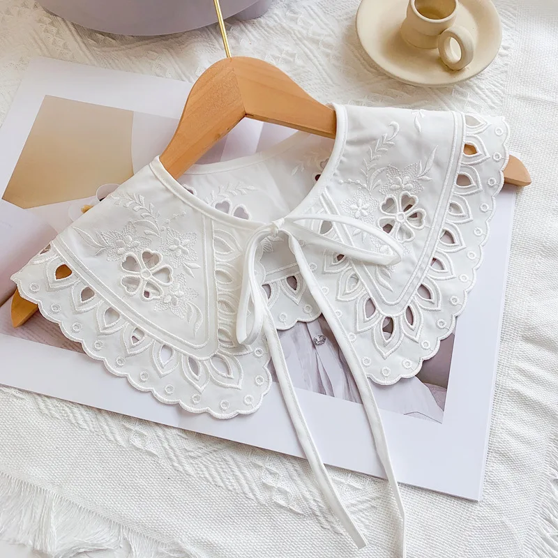 

New 2021 White Shawl Doll Fake Collar Female Shirt False Collar Ladies Detachable Half Shirt Lapel Blouse Shawl Wrap Decoration