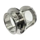 Диоптрий Sanitay с тройным зажимом Листок клевера, 3,5 дюйма, стеклянный, для трубы 89 мм, фитинг из нержавеющей стали 304, товар для домашнего пивоварения, производства молочной продукции, левая резьба