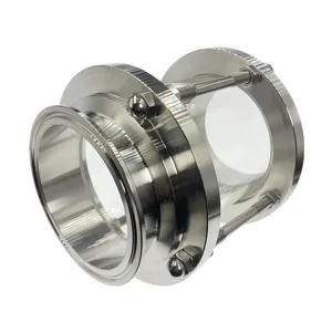 Диоптрий Sanitay с тройным зажимом Листок клевера, 3,5 дюйма, стеклянный, для трубы 89 мм, фитинг из нержавеющей стали 304, товар для домашнего пивоварения, производства молочной продукции, левая резьба