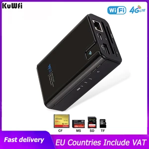 KuWFi Wireless Data Share Power Bank Wireless AP WIFI Router SD/TF/CF Card Reader Connect Portable SSD Hard Drive to Phone