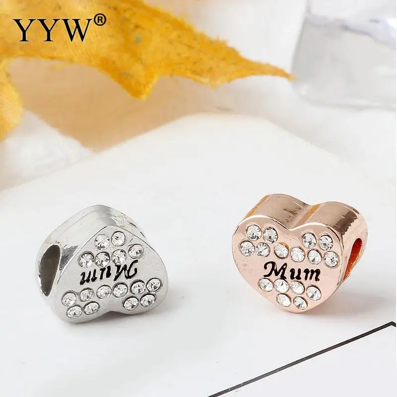 20 шт./лот цинковый сплав бусины в форме сердца Роза для рукоделия золото/серебро