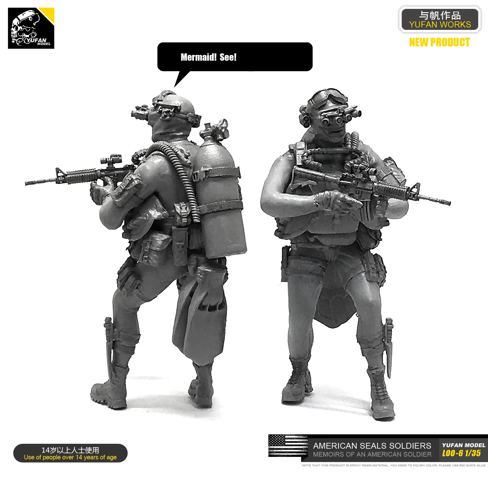Yufan модель 1/35 рисунок США Набор для сборки солдатиков из смолы морских котиков