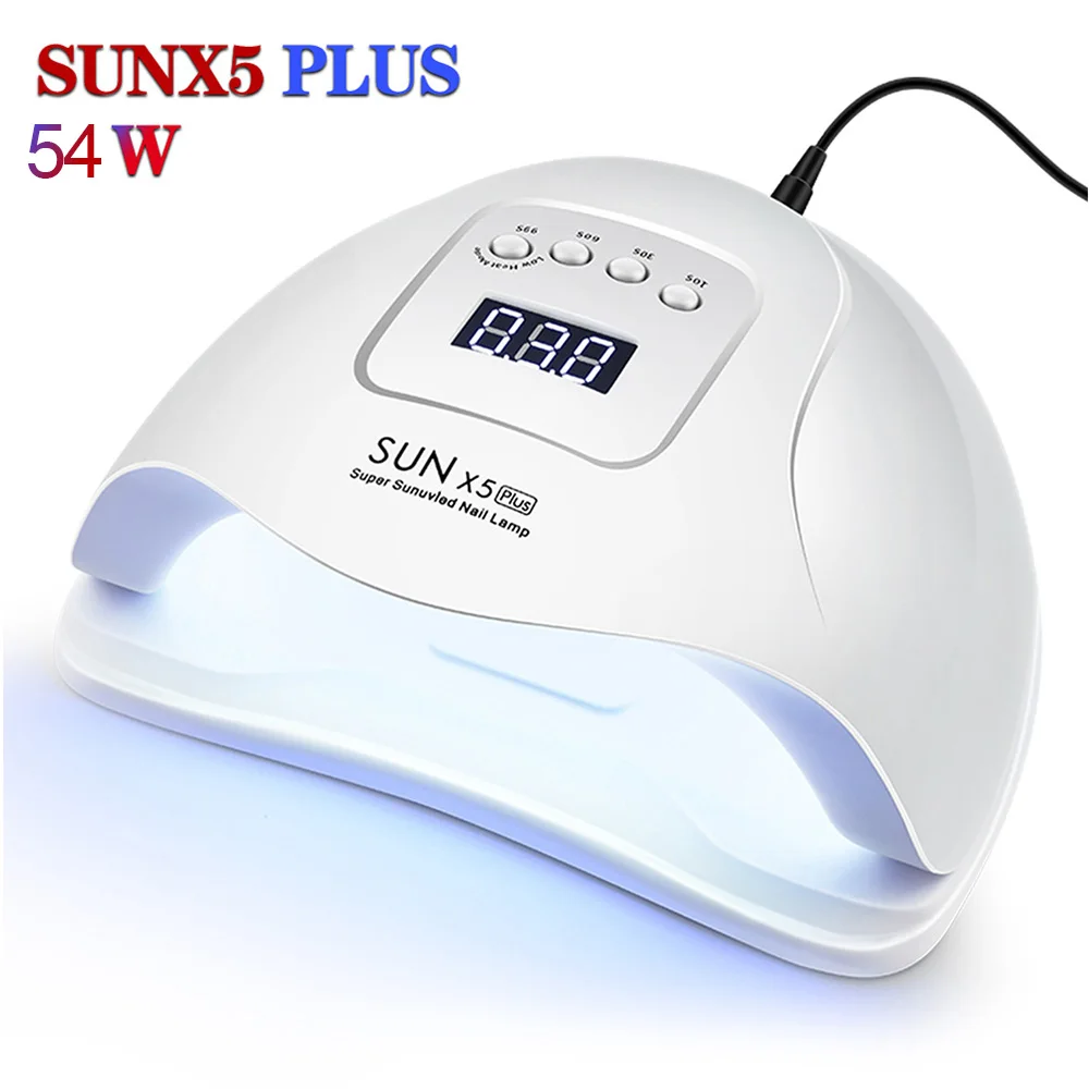 54W SUNX5 PLUS 80 Вт УФ-лампа, светодиодный светильник для ногтей, Сушилка для ногтей, Гель-лак для ногтей, Солнцезащитный светильник, машинка для маникюра, кнопка таймера, сенсор, инструменты для дизайна ногтей - Цвет: 54W SUNX5 PLUS