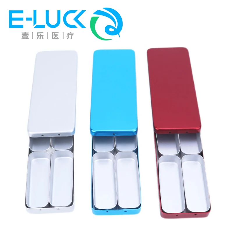 

4 Racks Sterilization Box Disinfection Box Dental Lab Files Holder Block Case Disinfection Endo Box for Dentist