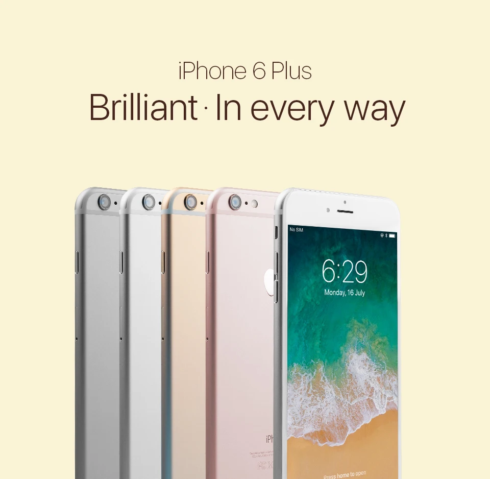 Apple iPhone 6 Plus IOS A8 Смартфон iPhone 6 P двухъядерный 5," 8MP 1 Гб ram 16 и 64 и 128 ГБ rom wifi 4G LTE разблокированный мобильный телефон