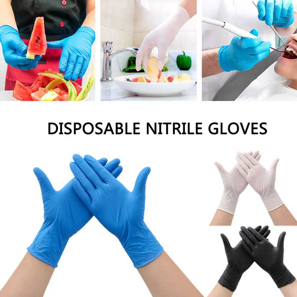 100 шт Одноразовые порошкообразные латексные перчатки ПВХ для здоровья пищевых