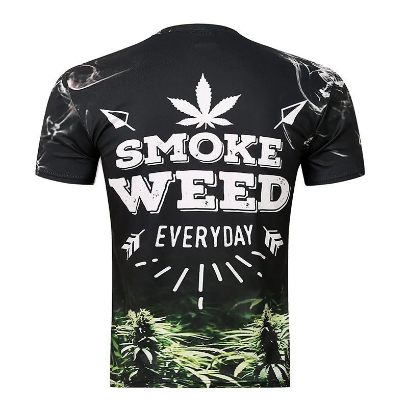 3D men's T-shirt casual ladies short-sleeved summer sweatshirt fashion O-neck green maple leaf creative |