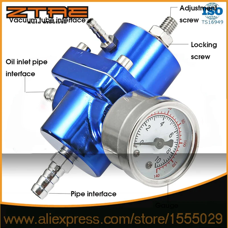 Универсальный Регулируемый регулятор давления топлива с манометром|fuel pressure