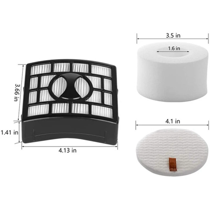 

Replacement Hepa Filter & Foam-Felt Kit for Shark NV680, NV800 Vacuums Cleaners, (1 Filter + 3 Foam-Filter Set )