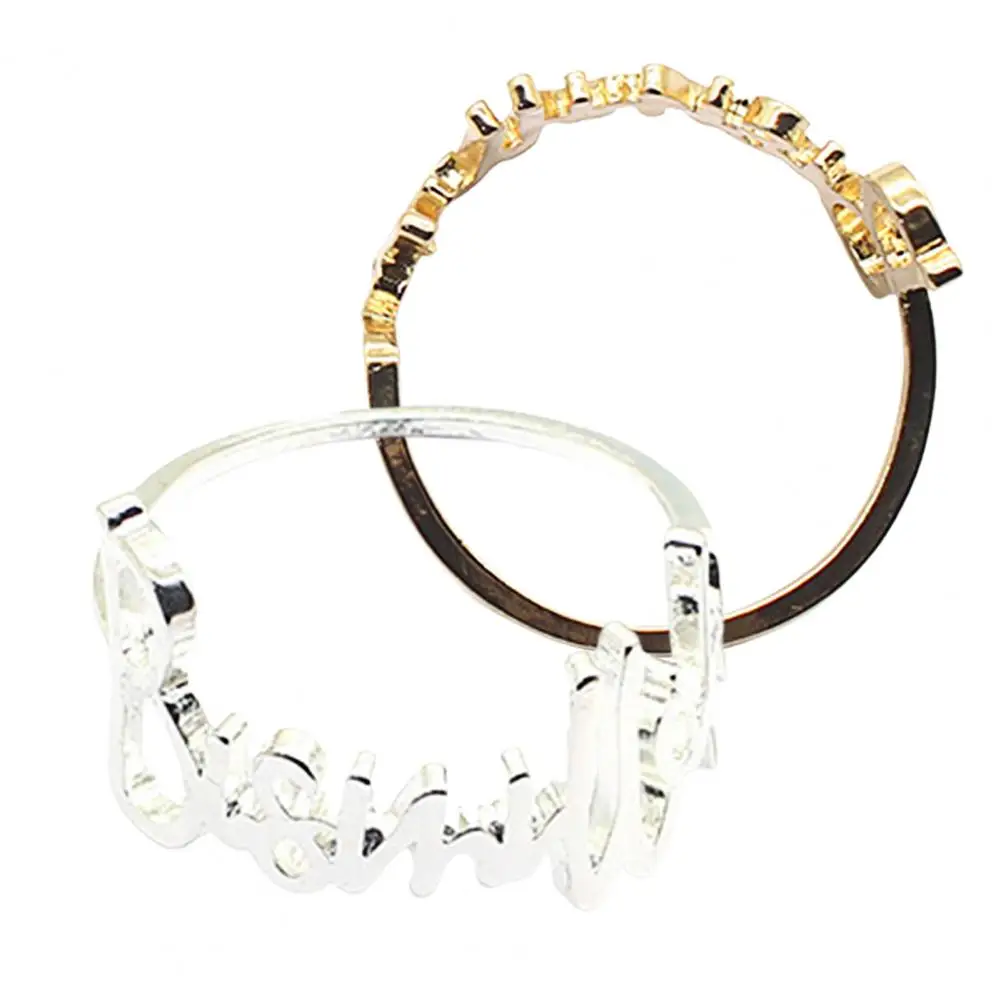 

6Pcs/Set Napkin Ring Exquisite Table Decoration Alloy Letter Metal Napkin Buckle for Restaurant Wedding Towel Rings Dinner Table