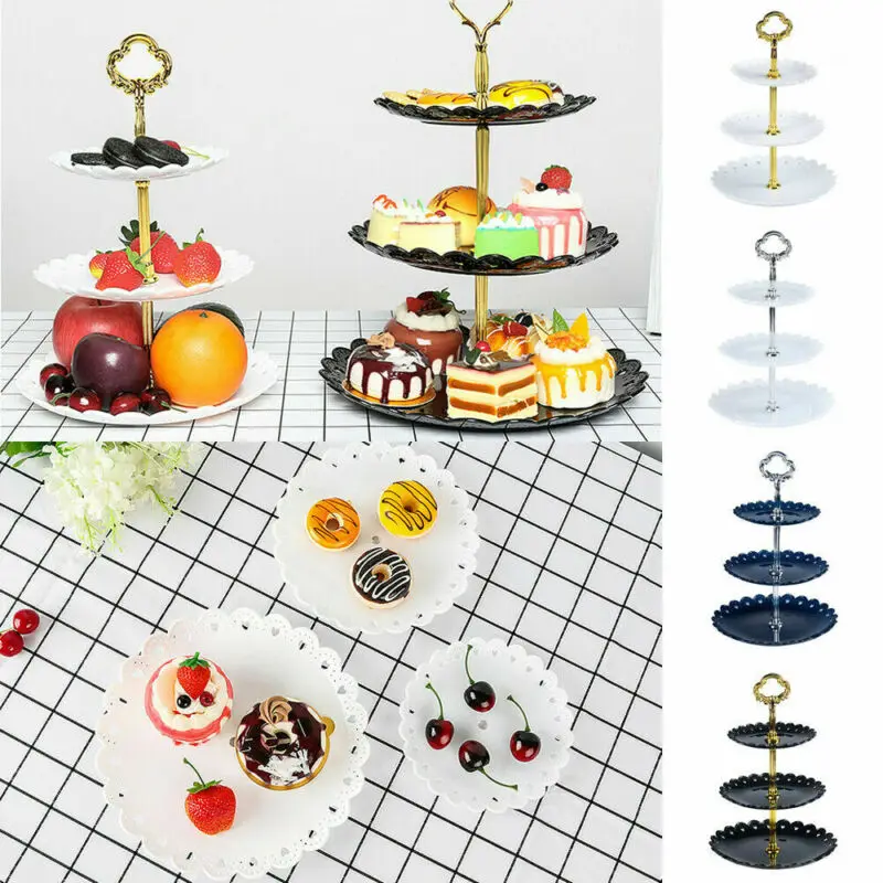 3 Tier Cake Stand Birthday Wedding Party Tableware Kit Tri-layer Food Holder | Дом и сад