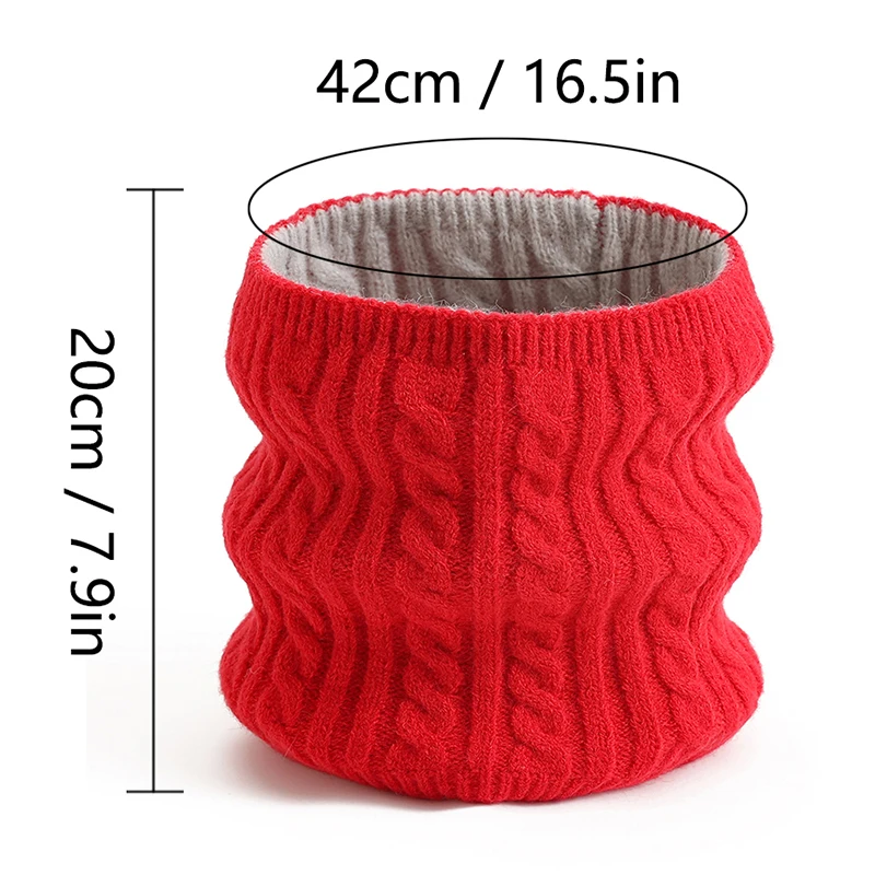 Unisex Ring Neck Scarves 2021 Winter Warm Snood Scarf Women Knit Solid Cotton Thick Double Side Magic Infinite Bandana |