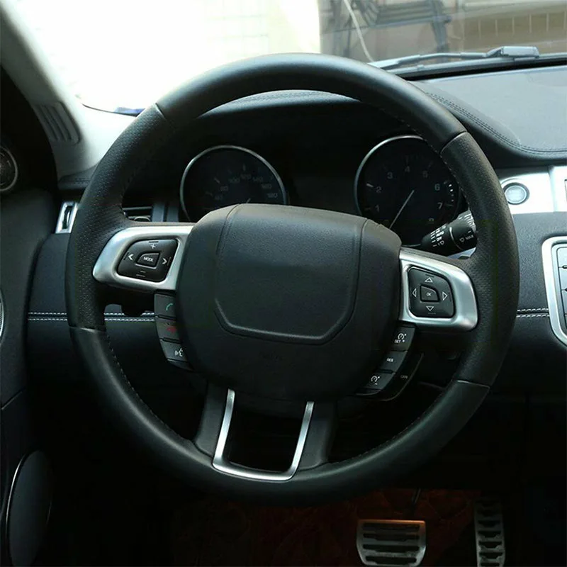 2 шт. накладка на руль автомобиля серебряная подходит для Range Rover Evoque 2012 2018 чехлы