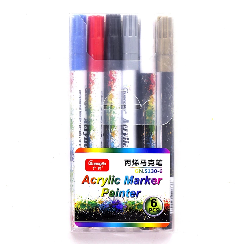 

6 цветов акриловые маркеры 0,7 мм художественные маркеры креативные DIY фотоальбом граффити ручка для студентов маркеры для рисования