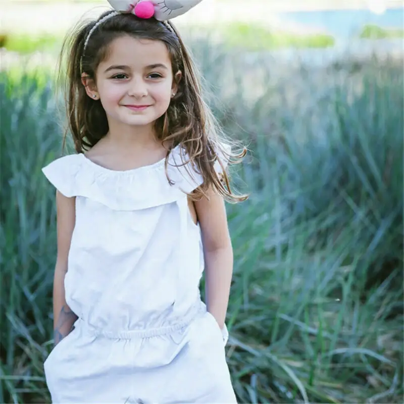 

Однотонный летний детский комбинезон с открытыми плечами, 4 цвета