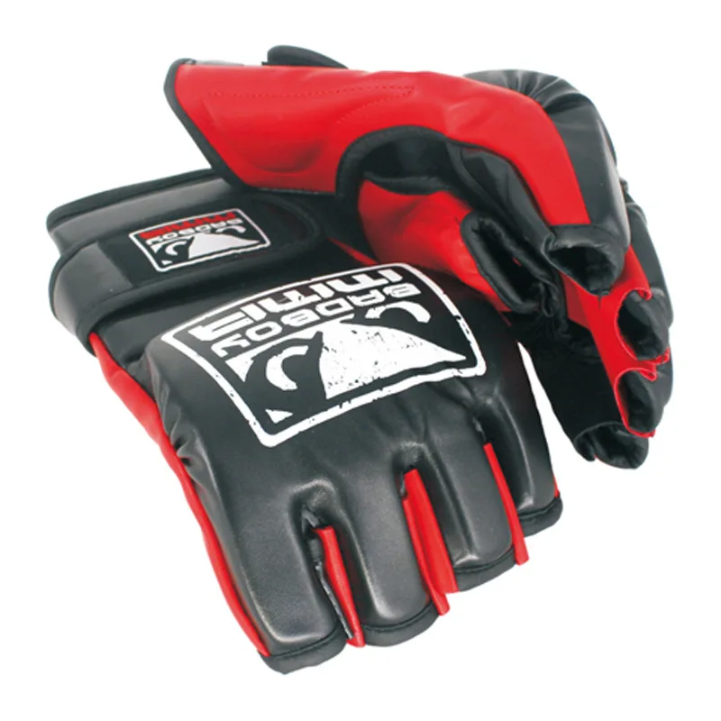 Black Red Новые полубоевые перчатки ММА Боксерские спортивные кожаные тигровые Муай Тай бои боксы ММА перчатки боксерские Sanda боксерские перчатки - Цвет: Black Red