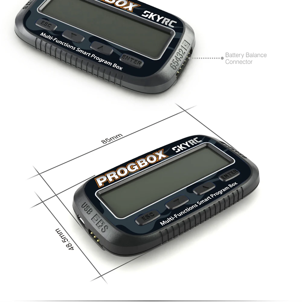 SKYRC PROGBOX-caja de programa inteligente para modelo RC, Servomotor de configuraci&oacute;n ESC, probador KV/RPM, SK-300046 Lipo de Monitor de bater&iacute;a, seis en uno-1