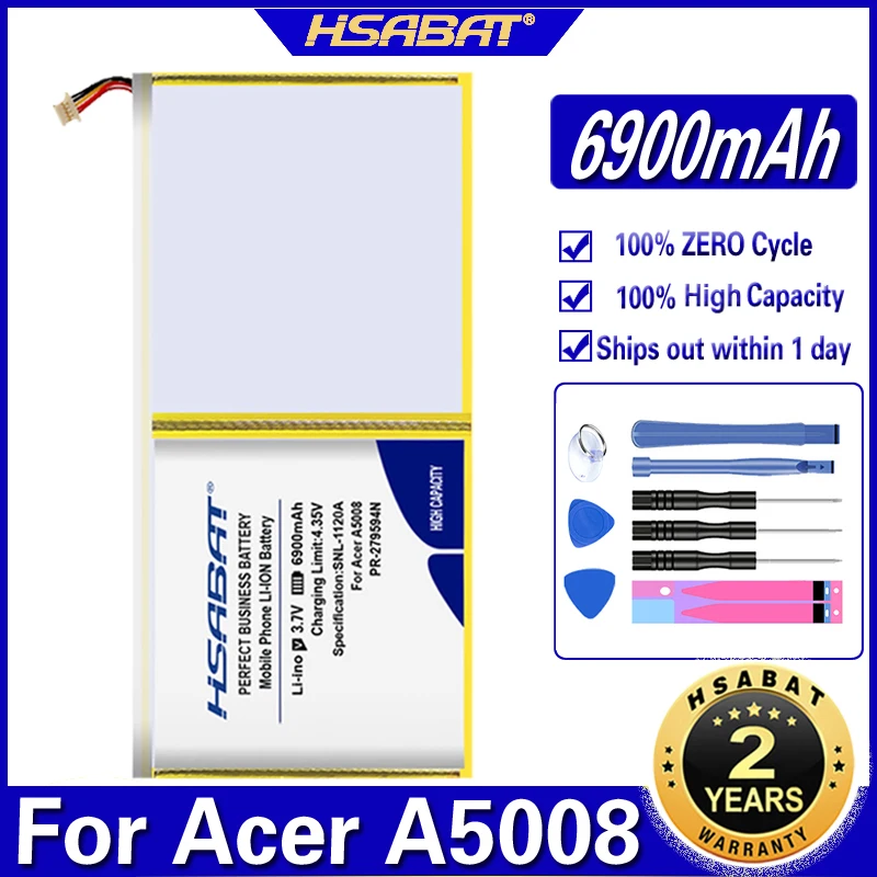 Аккумулятор HSABAT PR-279594N 6900 мАч для Acer A5008 Iconia One 10 B3-A20 B3-A30 A3-A40 | Компьютеры и офис