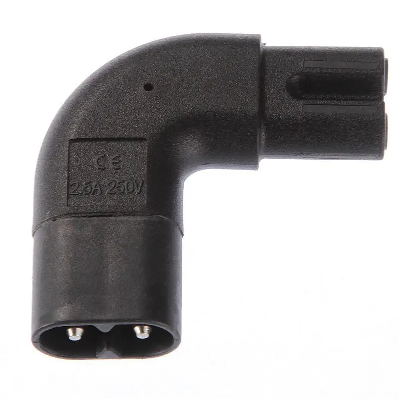 IEC320-C8 Штекерный C7 женский угол 90 градусов угловой адаптер питания 110-250 В |