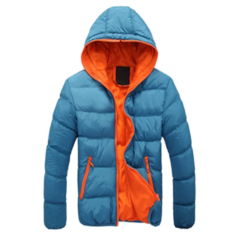 Men's hooded cotton-padded jacket Korean casual slim-fit cotton-padded jacket, candy-colored cotton-padded jacket
