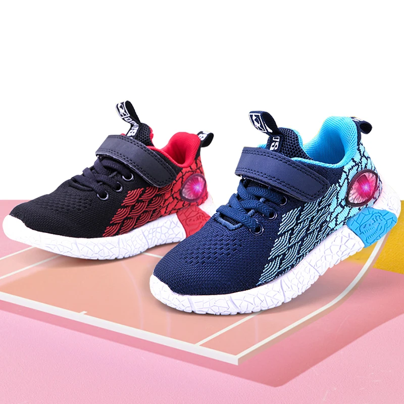 

Кроссовки детские, Осенние, спортивные, Нескользящие, с 3d-динозавром, сетчатые, с светильник кой, для мальчиков, 2020