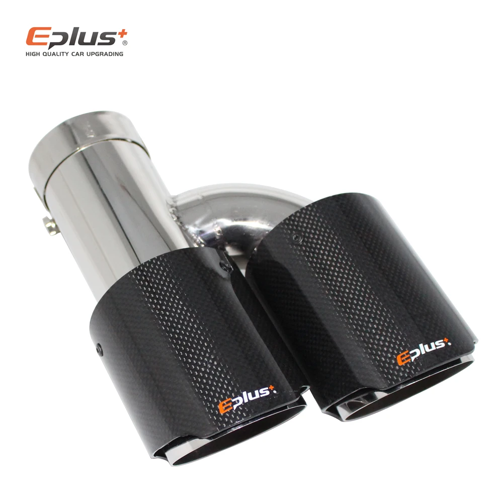 Автомобильный глянцевый глушитель EPLUS наконечник Н-образной выхлопной трубы с