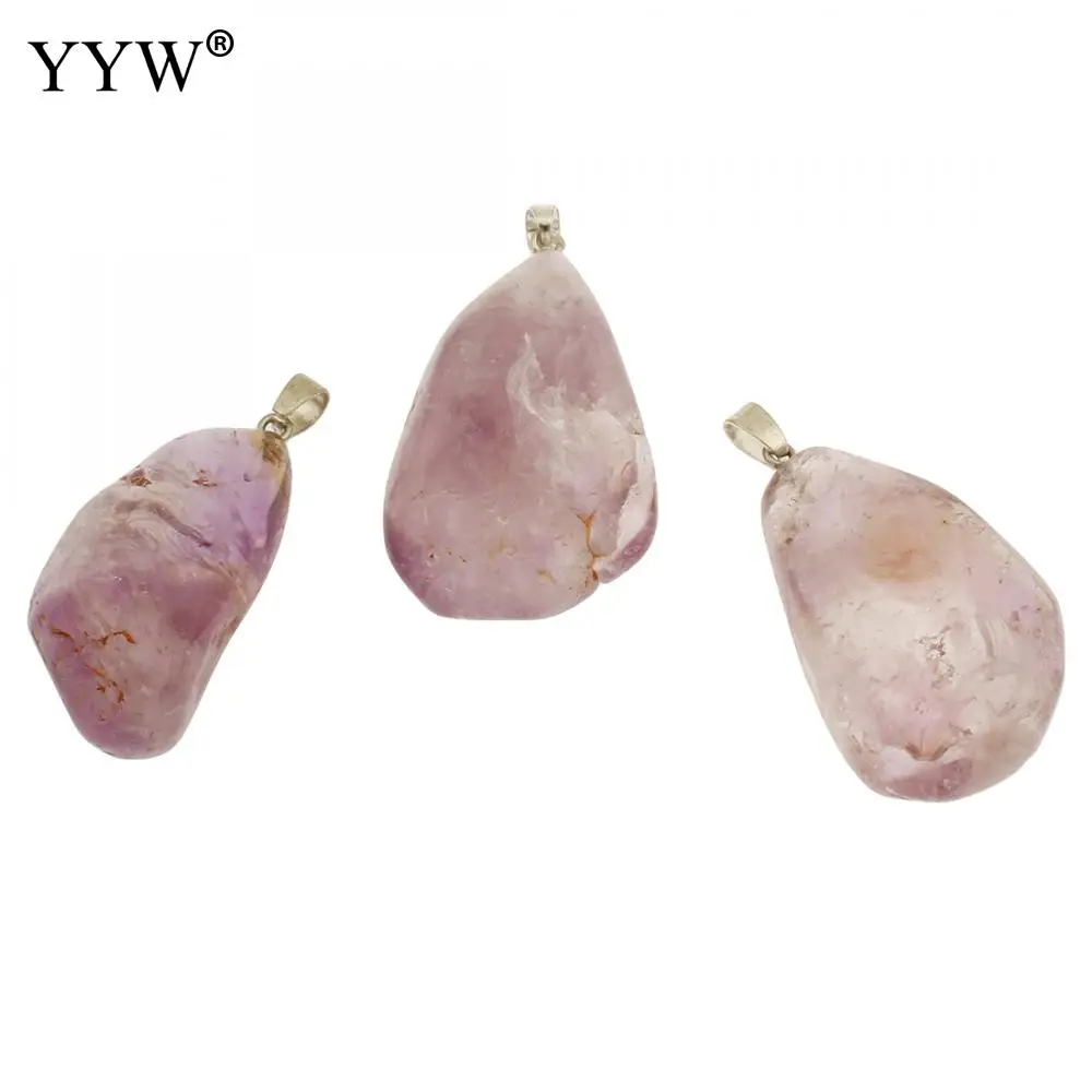 Розовый кулон аметисты здоровья счастливый неправильной формы подвеска из камня