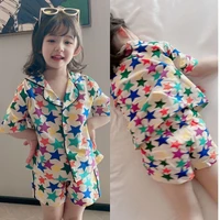 girl boys pajamas suits kids baby 2021 stars spring summer nightclothes nightgowns sleepwear pajamas sets children clothing