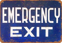 wallcolor 812 metal sign emergency exit vintage look