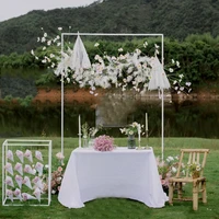 stage backdrop frame decorative artificial flowers rack balloon arch wedding decoration wedding arch backdrop metal stand