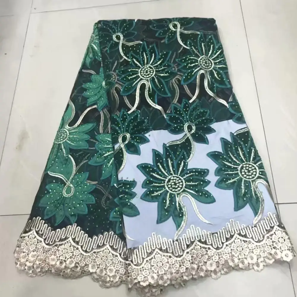 Французская кружевная ткань DHL 5 ярдов/шт. бархатное Тюлевое кружево с камнями для