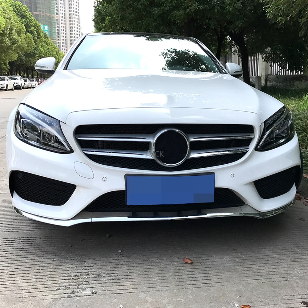 For Mercedes Benz C Class W205 Sport C180 C200 C250 C300 C400 2015-2018 Car Accessories Body Front Bumper Lip Trim Cover Sticker |