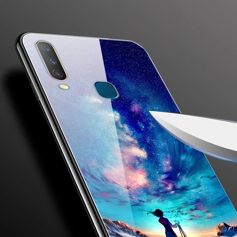 ДЛЯ Vivo U3X/U10 чехол из закаленного стекла с принтом твердая задняя крышка для Vivo U3X чехол для телефона s силиконовый бампер Coque U3 X U 3X10