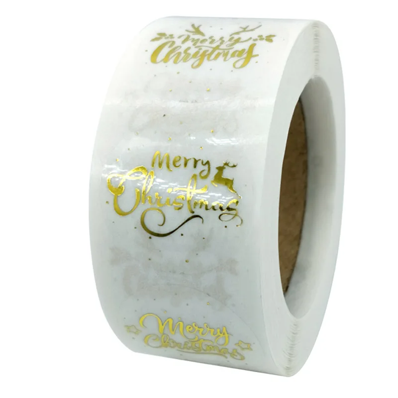 

1in Merry Christmas Stickers Snowman Seal Labels for XMAS Gift Card Box Package Thank You Label Sealing Stickers 50-500pcs