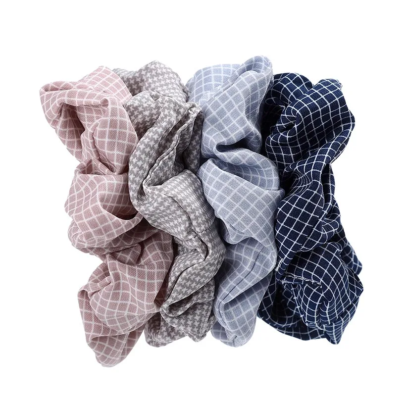 Женская резинка для волос с принтом в клетку эластичная Корейская повязка на