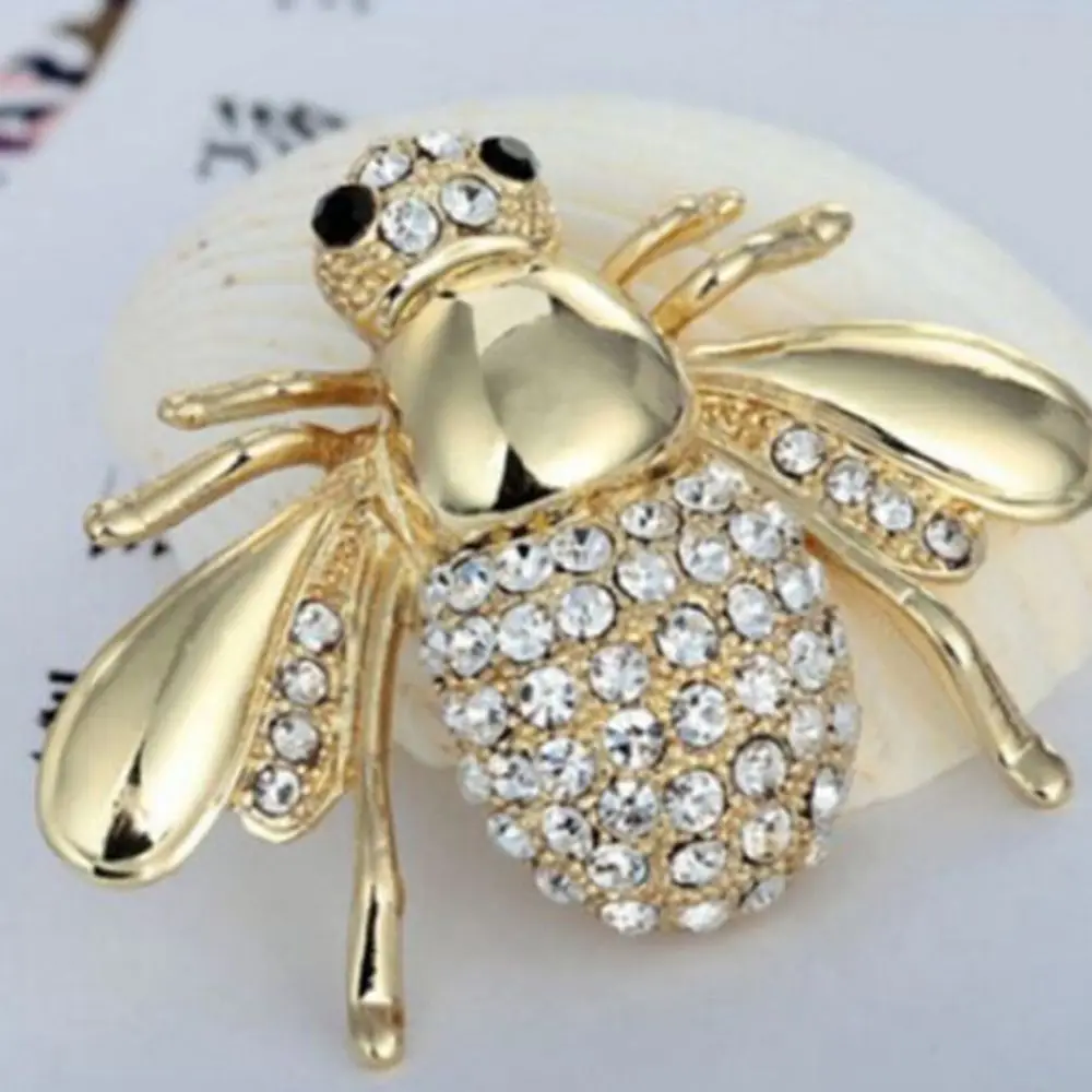 OPPOHERE Cute Animal Bee Brooch Small Pin Scarf Decoration Neck Collar Brooches Jewelry For Women Girls Crystal Rhinestone | Украшения и