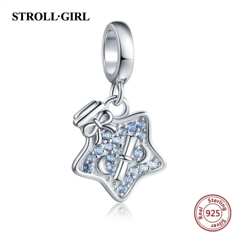 Strollgirl, Настоящее серебро 925 пробы, милый Шарм в виде бутылки желаний, подходит для оригинального браслета Pandora, женская мода, сделай сам, ювелирное изделие, подарок