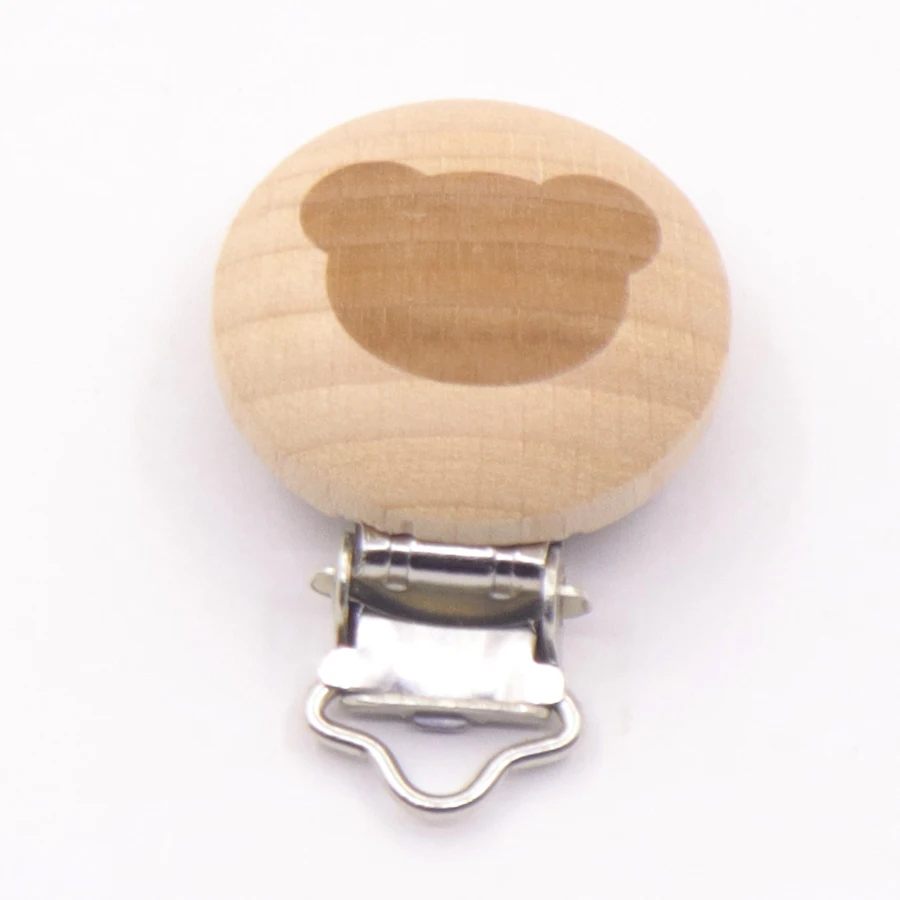 Clip para chupete de madera con dibujos animados, accesorios para lactancia, cadenas para chupete de beb&eacute;, 5 uds.-4