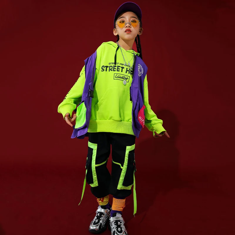 Флуоресцентная цветная одежда в стиле хип-хоп 2020 детские свободные черные брюки